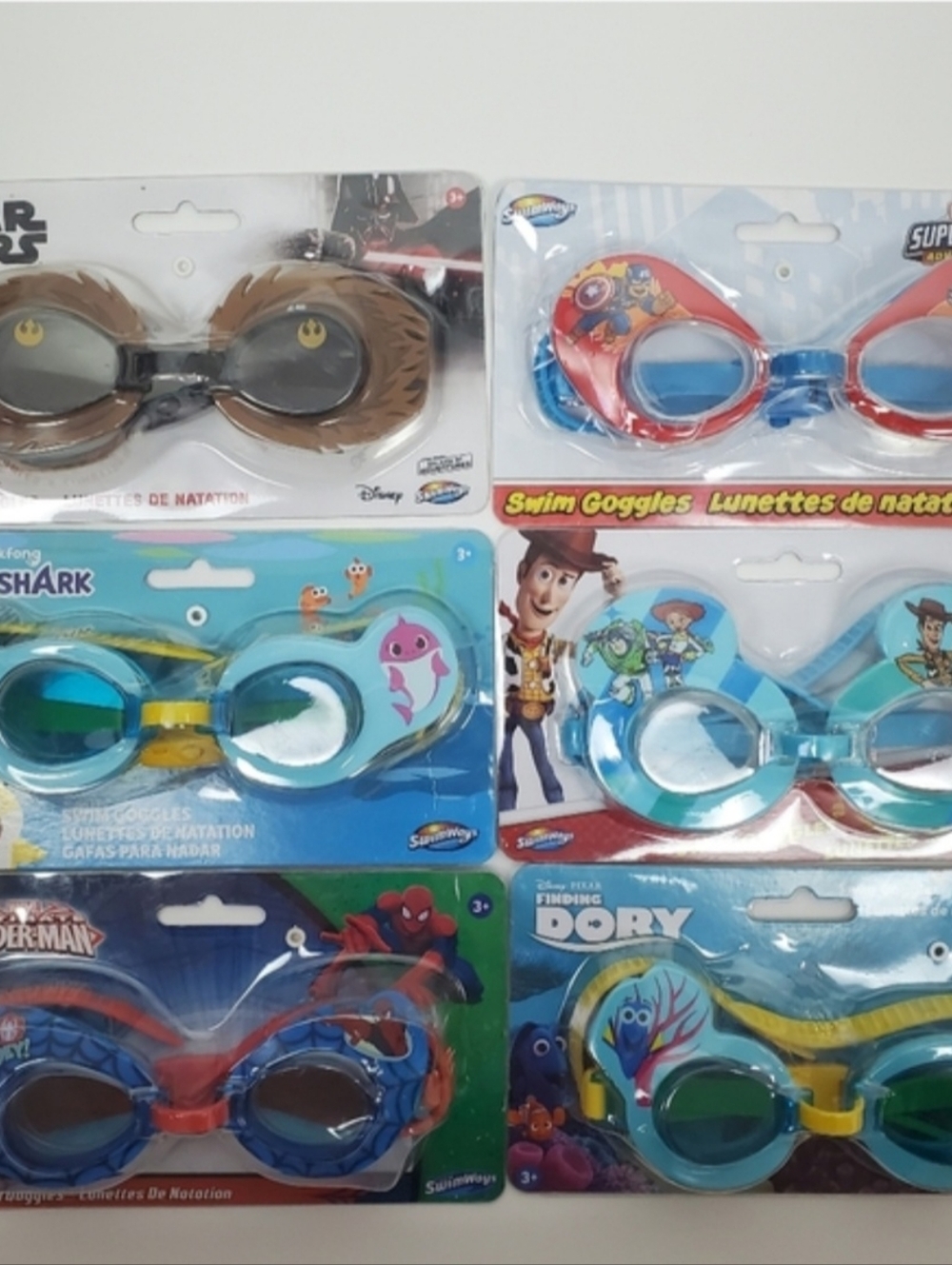 Baby Shark and Toy Story Kids Character Swim Goggles